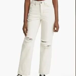 BDG Authentic Straight High Waisted Soft Rigid Denim Jeans